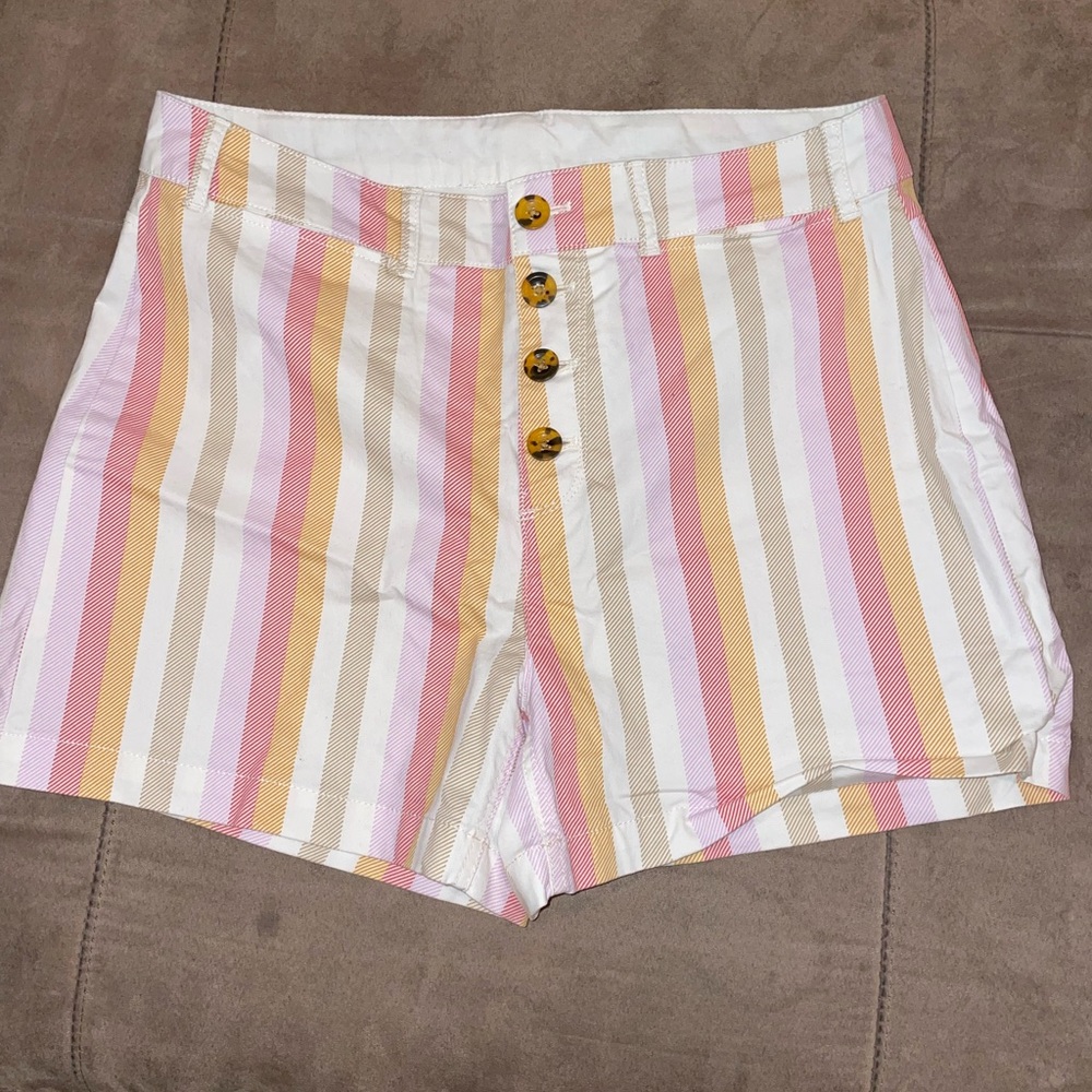 Old Navy Women’s Pastel Striped High Waste Shorts